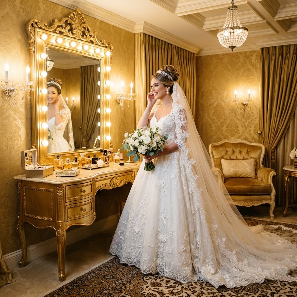 Elegant luxury bride styling
